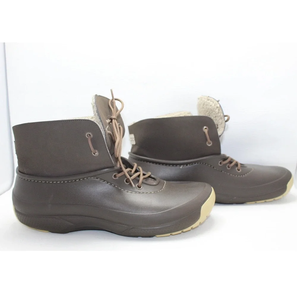 Crocs Blitzen Luxe Convertible Boots Mens Size 9 Brown Faux Fur 201843